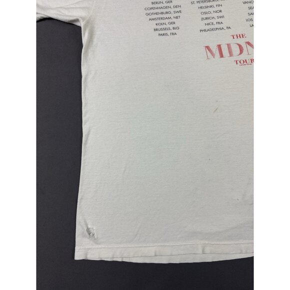 Vintage Y2K Madonna MDNA Tour 2012 White Pop Music Concert Faded White XL Rare - Picture 12 of 16